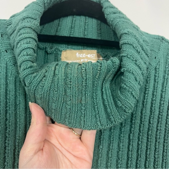 NWT FREE PEOPLE HARLEY SWEATER MAXI DRESS SIZE XS IN GREEN TURTLENECK - Picture 13 of 16